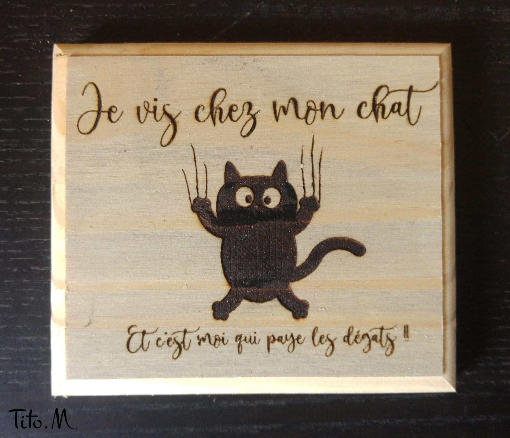 Pancarte en bois gravée personnalisable – Image 3